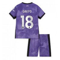 Koszulka piłkarska Liverpool Cody Gakpo #18 Strój Trzeci dla dzieci 2023-24 tanio Krótki Rękaw (+ Krótkie spodenki)